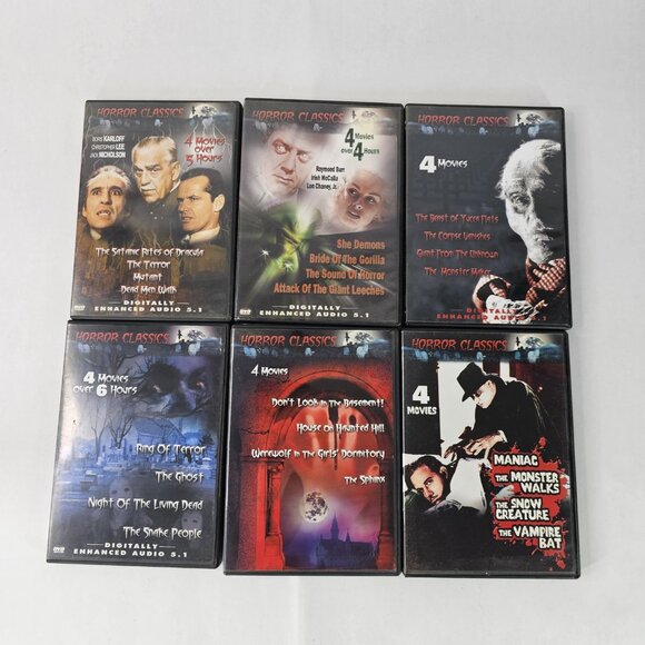 Horror Classics DVD Lot Set 6 Volumes 24 Movies Boxed Mega Pack Classic Monsters - Picture 1 of 12